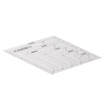 

1pcs Diamond Shape Garment Proofing Acrylic Patchwork Rulers Measuring Supplies Splicing Ruler White Home Use Multi-function