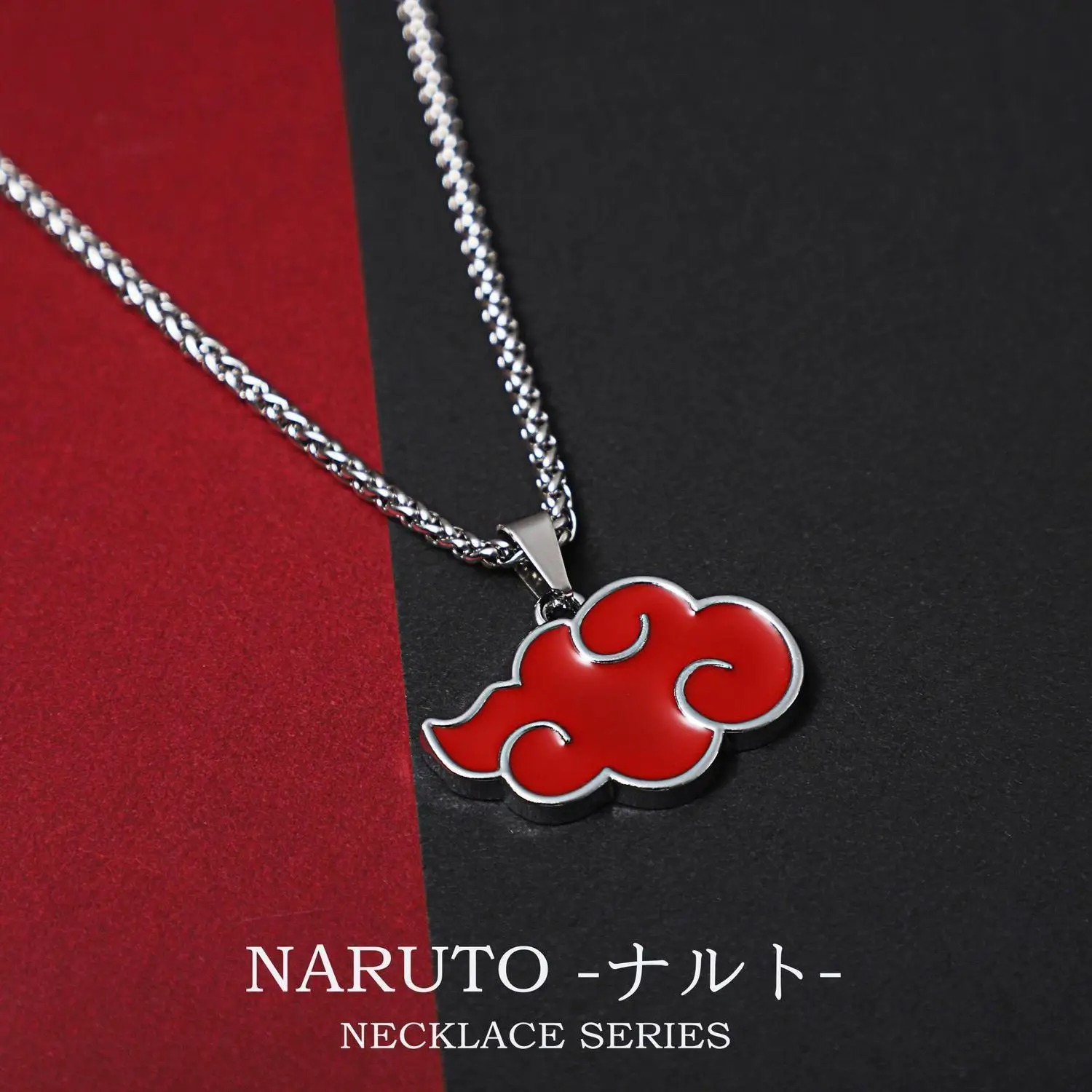 Naruto: Nuvens Vermelhas da Akatsuki (Colar Cordão)