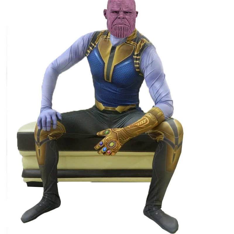

3D Print Avengers 4 Final Wars Thanos cosplay Clothing Adult Tights Unlimited Gloves Printed Children