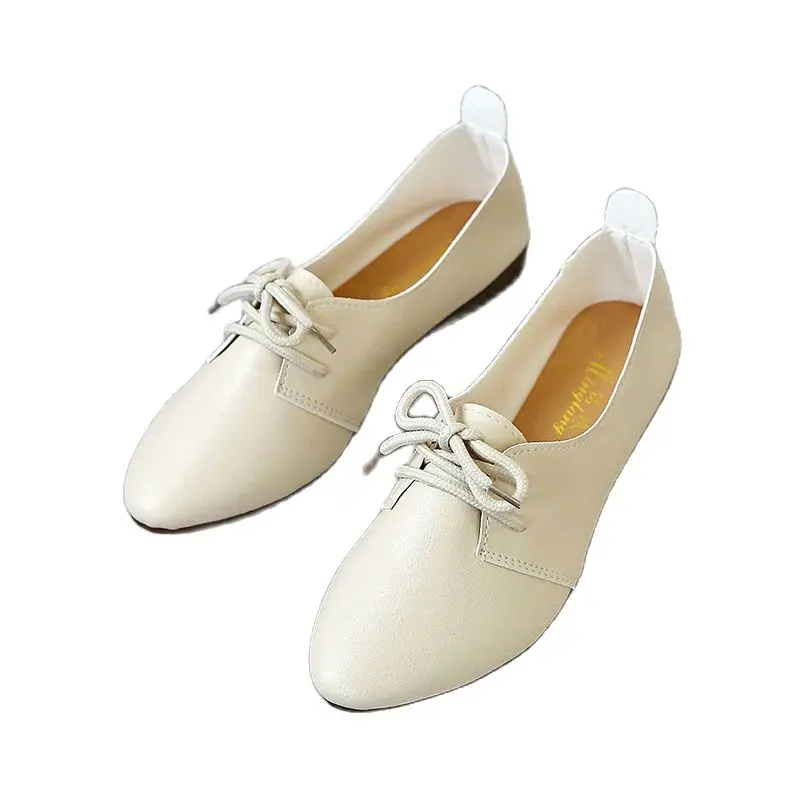 Women Casual Boat Shoes Ladies Lace Up Ballet Flats Comfy Soft Zapatos Mujer Walking Footwear 2021 Autumn Mother New Loafers
