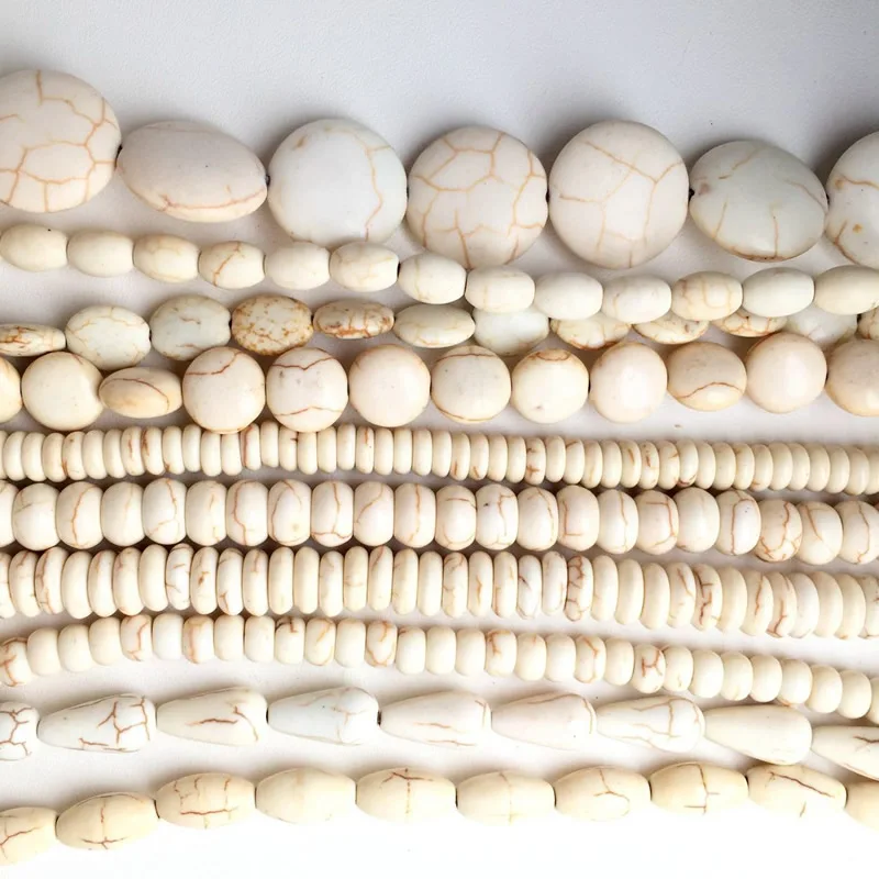 

Овальные Рисовые бусины в форме слезы, белые бирюзовые бусины Howlite для изготовления ювелирных изделий, браслетов, аксессуары «сделай сам», разделитель 15 дюймов