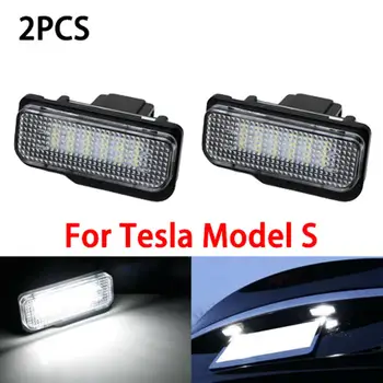 

2PCS White LED License Plate Lights Lamp For Tesla Model S 2012-2016