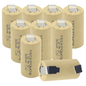 

yeckpowo SUB C battery SC rechargeable batteries nimh 3000mah real capacity akkus for power tools batterien flat top for solder