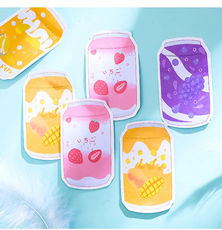 Kawaii молочная Коробка Форма Клубника виноград блокнот Липкие заметки Escolar Papelaria школьные принадлежности наклейка-закладка