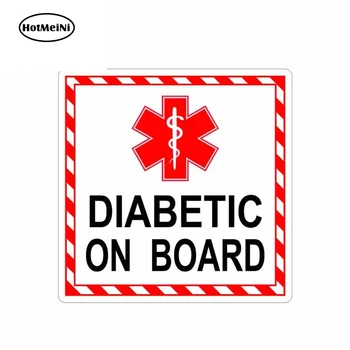 

HotMeiNi 13cm x 13cm Car Styling Diabetic On Board Sticker Medical Safety Alert Emergency 911 Car Window Decal Car Sticker