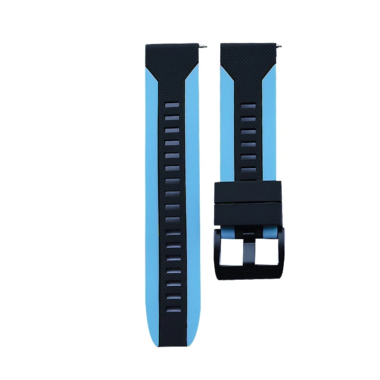 Black Blue FIFATA 20 мм/22 мм замена силиконовый ремешок для samsung Galaxy Watch 46/42 мм ремешок для часов для Huami Amazfit Stratos 3/GTR/GTS/Bip - Цвет: Black Blue