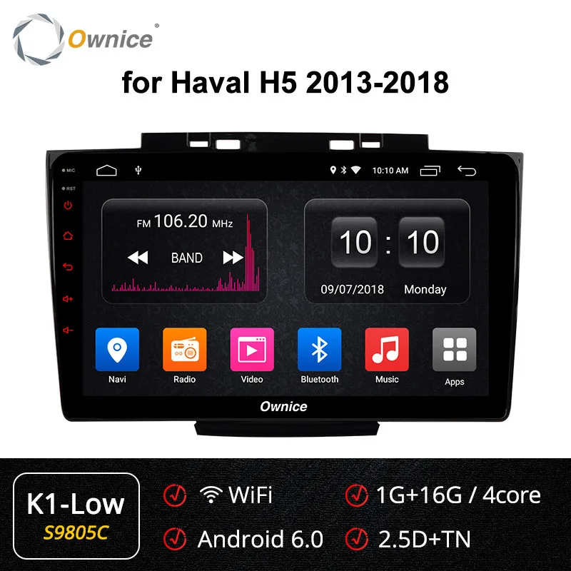 Ownice 4G Android 9,0 автомобильный dvd Great wall Haval Hover H3 H5 2013 автомобильный Радио gps навигация gps Мультимедиа Стерео DPS ips - Цвет: S9805 K1-Low