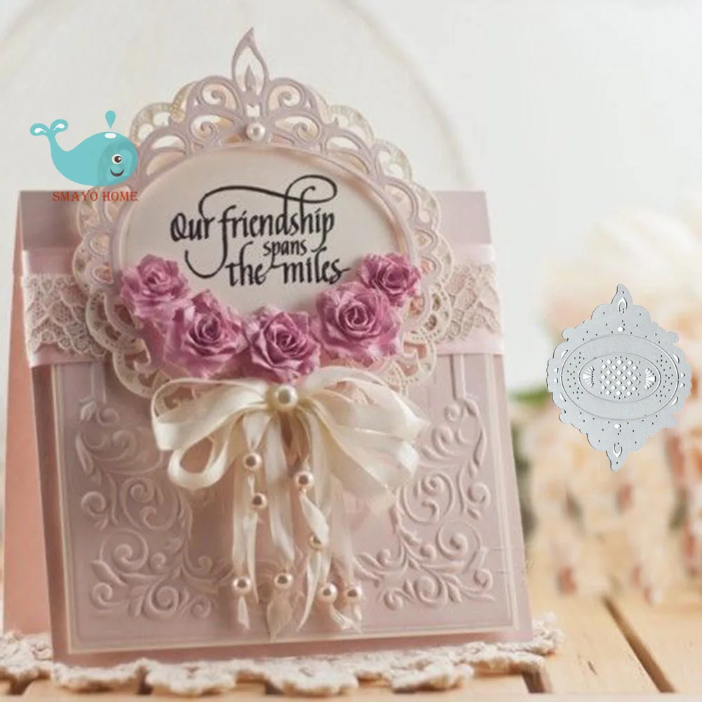 

oval lace card Metal Cutting Dies Scrapbooking Stencil for Album Paper DIY Gift Card Decoration Embossing Dies New 2019
