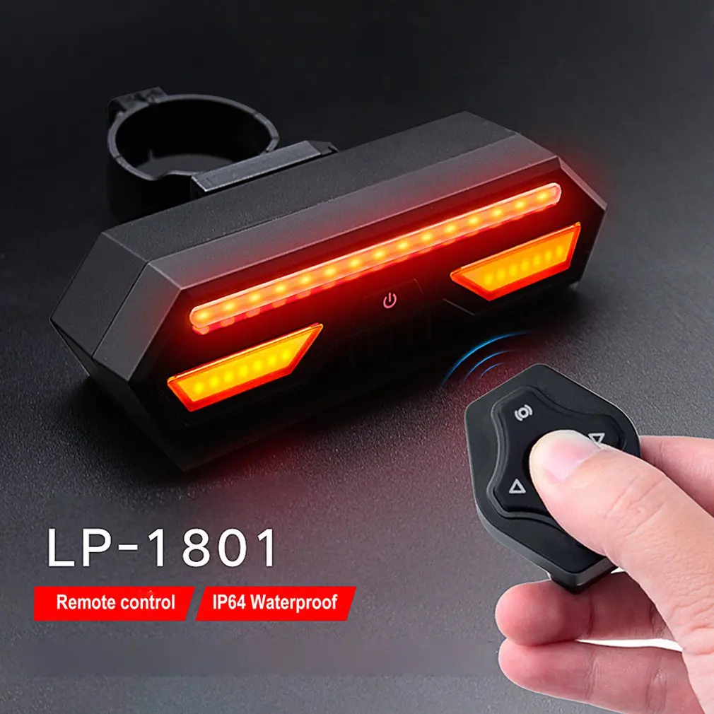 Top Bicycle Taillights Wireless Remote Control Led Bicycle Turn Signal Usb Charging Mountain Bike Taillight Warning Light 1