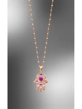 

LOTUS LP1989-1/3 925 with BATH SILVER necklace rose gold hand FATIMA JOYERIA palaces