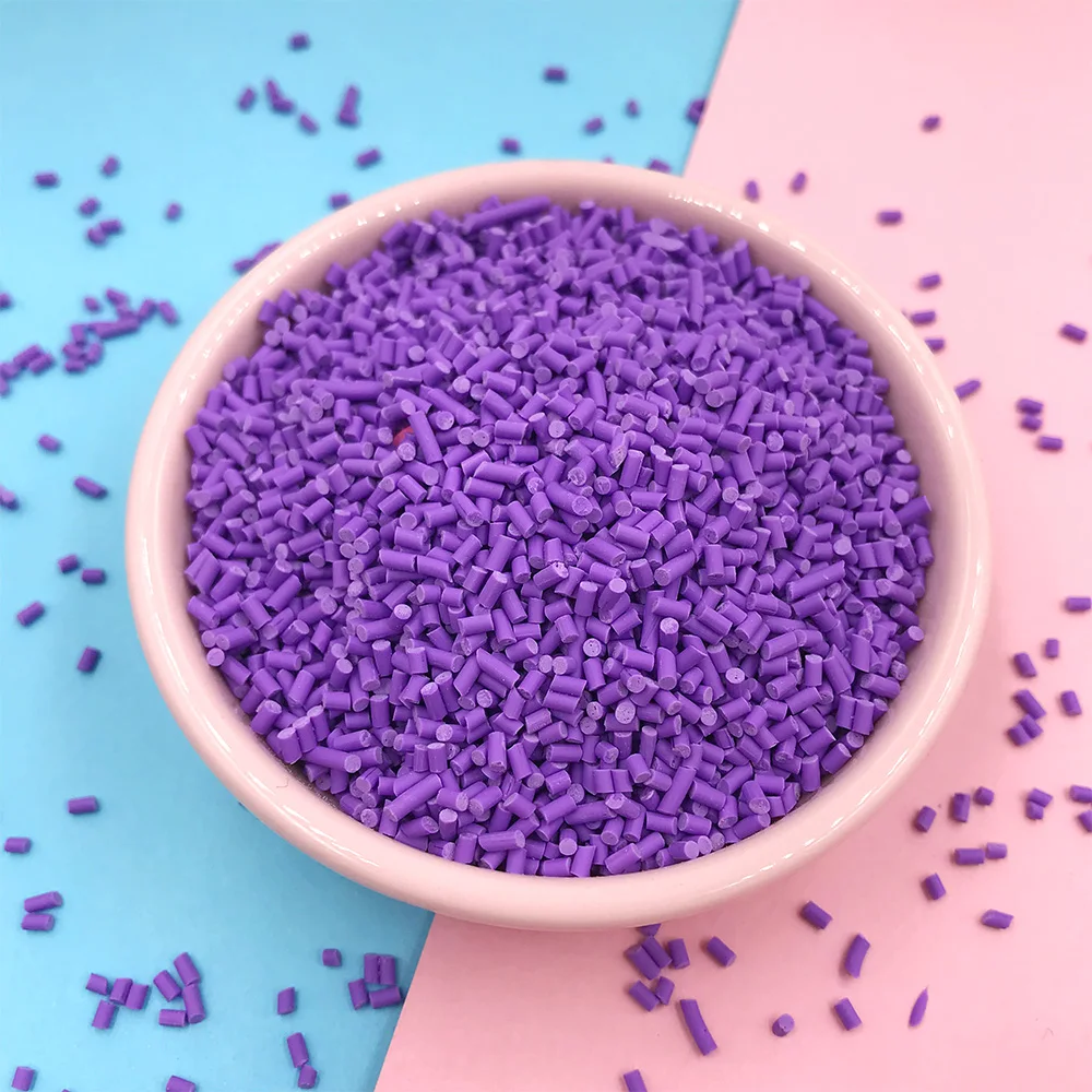 purple 100 г/лот короткие цилиндрические фимо глины декоративная обсыпка поддельные аксессуары для украшения торта мягкая глина посыпка для Slime ногтевое Искусство ремесло - Цвет: purple