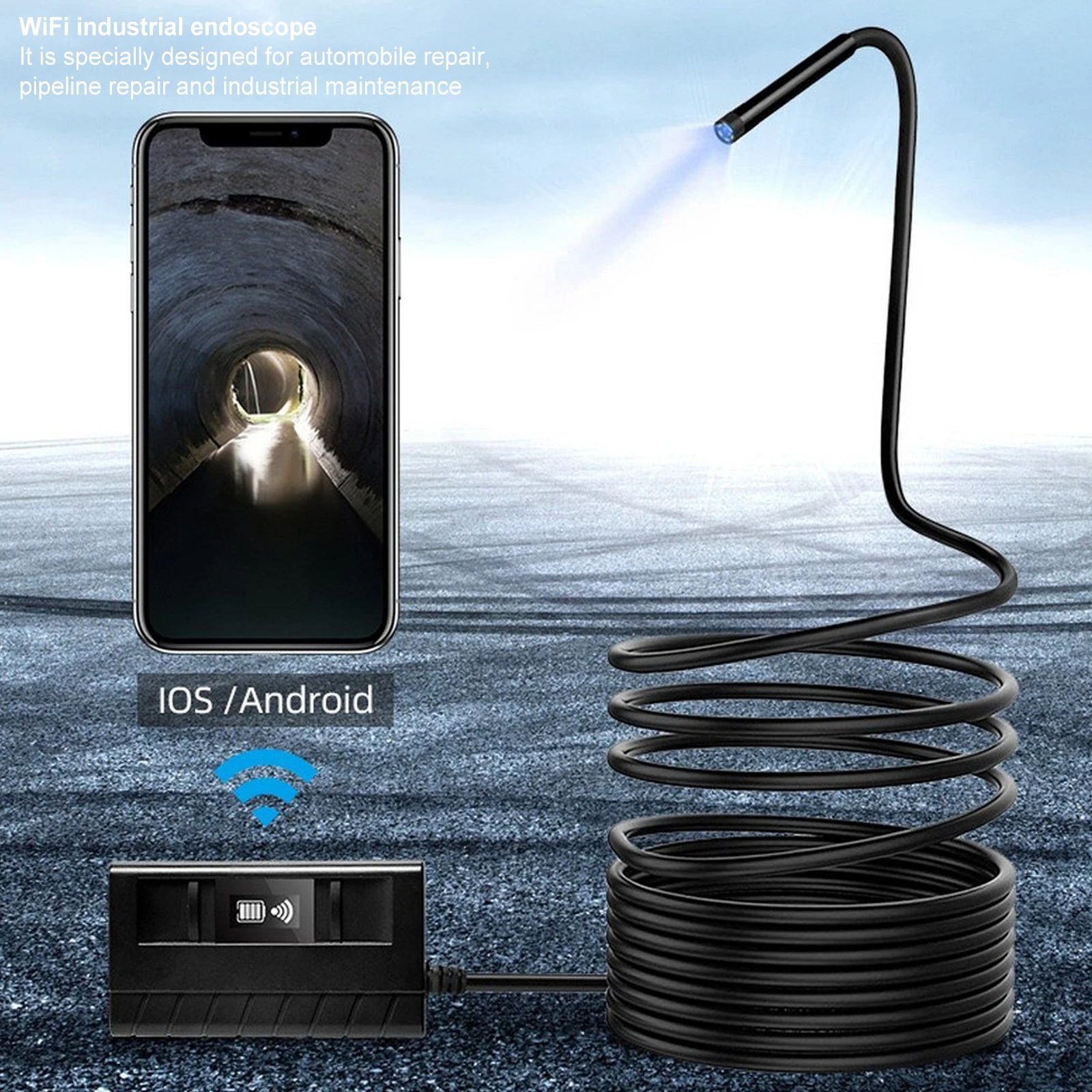 2.0 MP Wireless Endoscope 5.5mm WiFi Inspection Camera 1080P HD Borescope Snake Pipe with 6 LED for iOS Android iPhone |