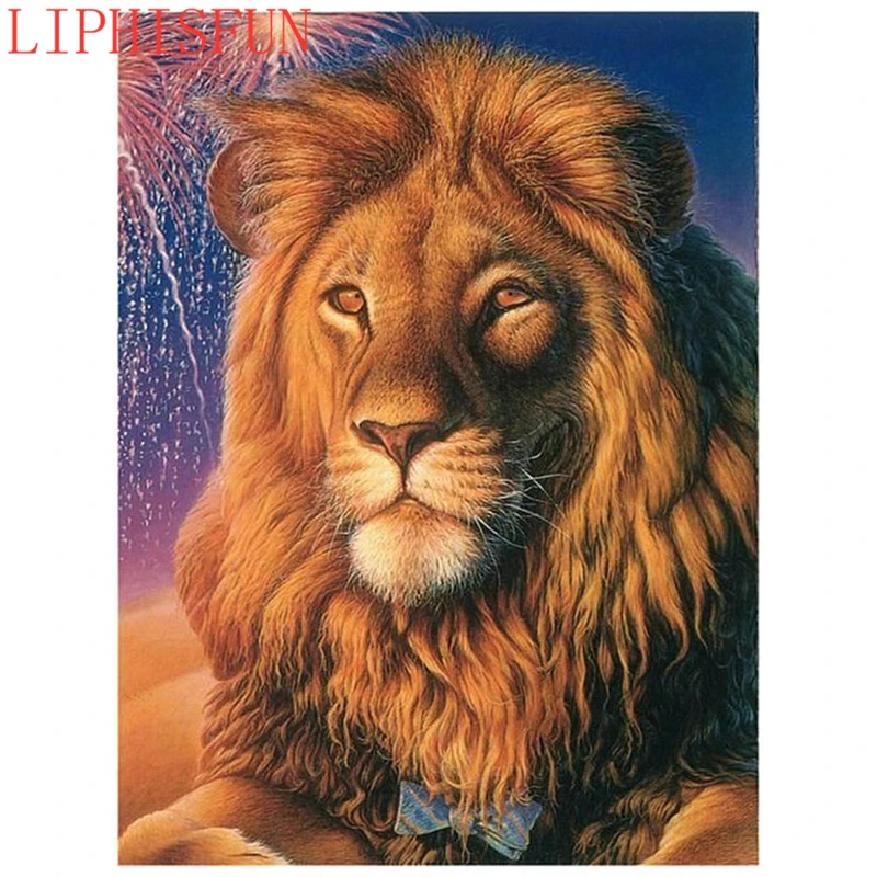 5D DIY Алмазная картина животное тигр, Лев, леопард полный дрель вышивки крестом смолы квадратный/круглый Бриллиантовая вышивка для дома Декор - Цвет: 01