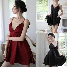 Женская одежда для сна, сексуальная ночная рубашка с открытой спиной и регулируемыми бретельками, женская одежда для сна, пижама