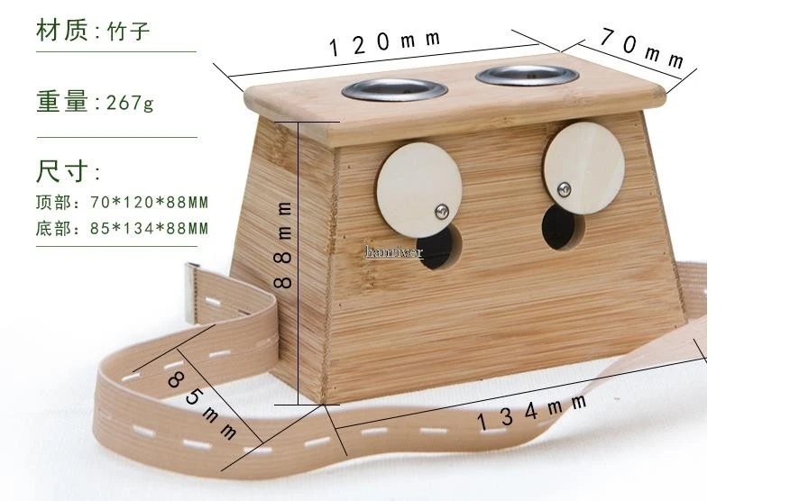 Более высокое качество бамбука двойной Конг Yi прижигание коробка прижигание с конус для мокса-терапии прогревающий прибор прижигание-ajh8