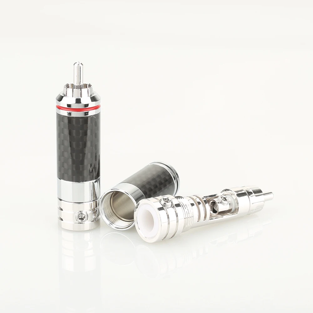 4 шт. разъём RCA из углеродного волокна с медным родиевым покрытием|rhodium plug|rca