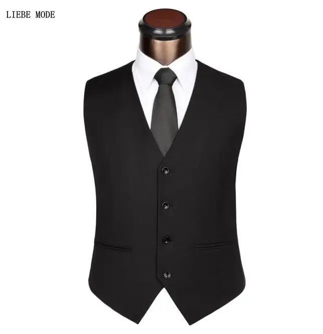 Chalecos de traje de boda para hombre, ropa ajustada, chaleco Formal de esmoquin, chaqueta informal de negocios sin mangas, negro y gris