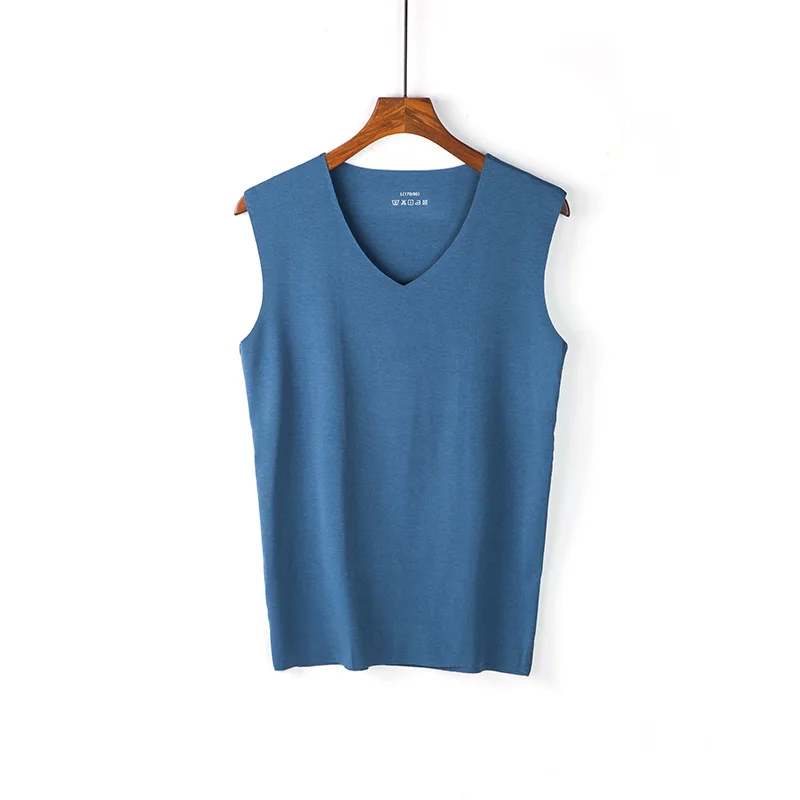 Бесшовная майка из вискозы для спортзала мужская летняя облегающая Облегающая