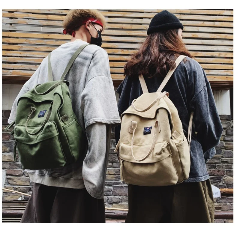 

women men Backpack Multi Pocket Travel canvas cotton Backpacks Female School Bag for Teenage Girls boys Book Mochilas backpack