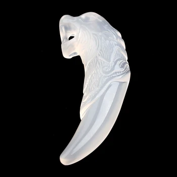 

Natural A Merchandise High Ice White Jade Wolf Pendant Men and Women