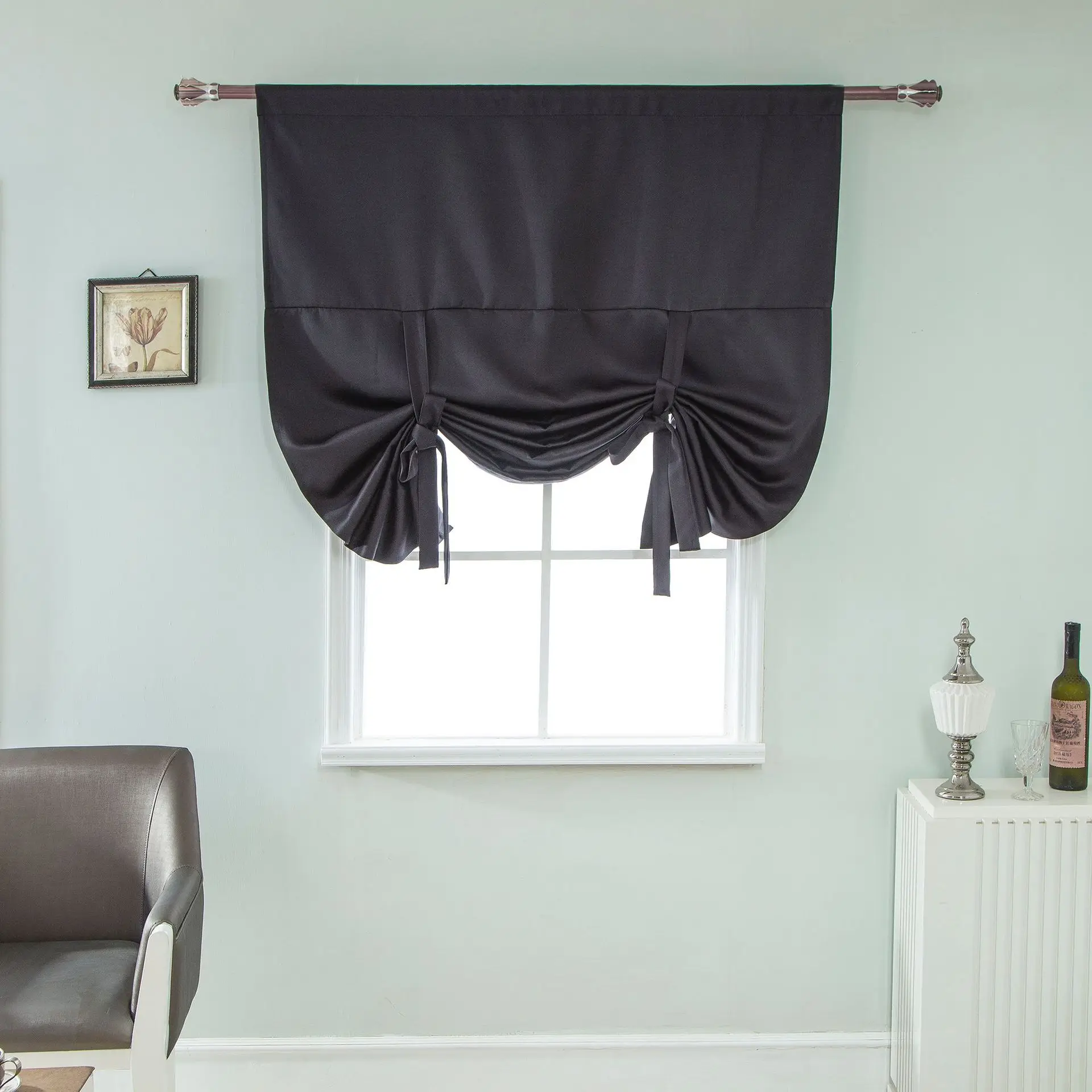 [US Rice] Solid Color Shade Roman Blinds High Precision Ready-made Curtain Support One's