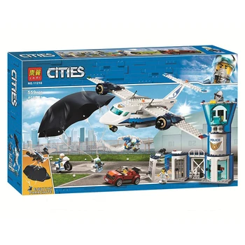 

New 559pcs City Arctic Sky Police Air Base Building Blocks Compatible Brick 60210 Airplane Parachute Model Toys