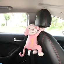 2 Colors Cute Monkey Car Tissue Holder Back Hanging Tissue Box Covers Napkin Paper Towel Box Holder Case Paper Towel Holder