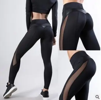 

Women Workout push up Fitness Leggins Sexy Leather Leggings Sports hight waist Leggings For Women 2019