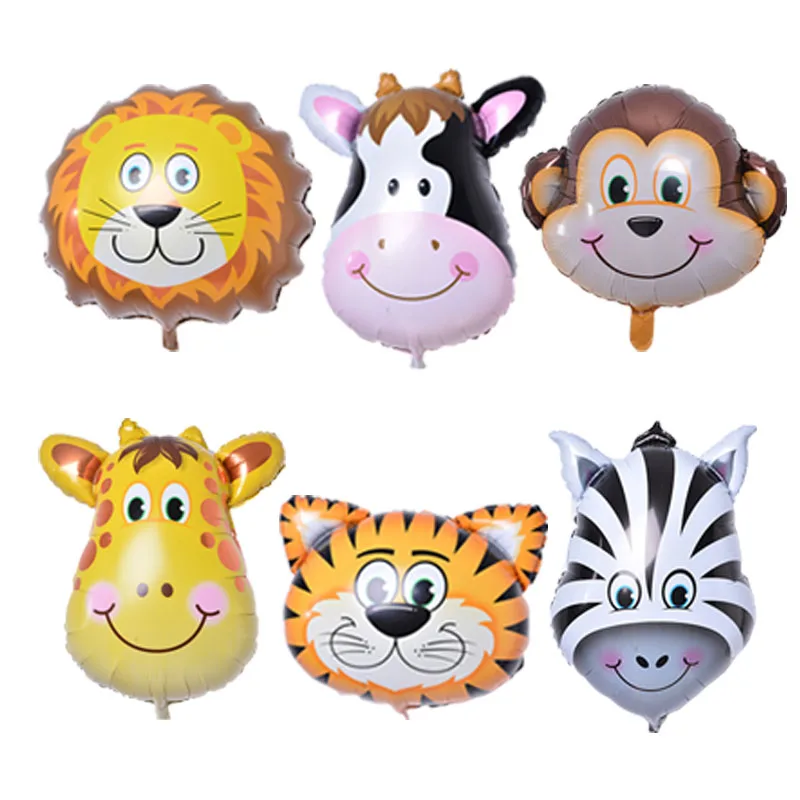 Мини воздушные шары из фольги в виде животного мультфильм воздушный шар детский день надувные игрушки День рождения украшения для детской вечеринки 6 шт