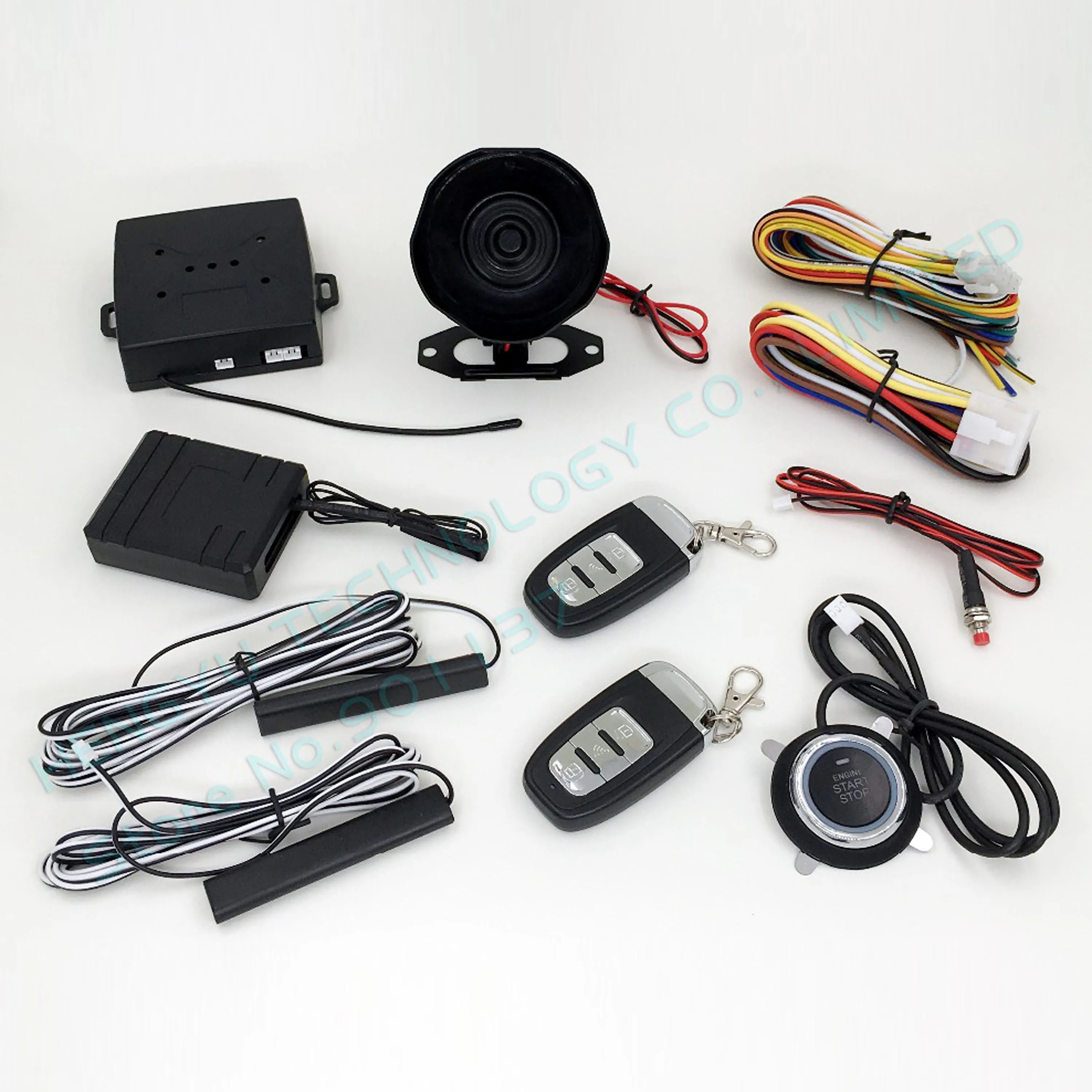 Радиочастотная Автомобильная сигнализация, система безопасности с интеллектуальным ключом, антенна PKE, Кнопочная кнопка запуска и остановки, безключевая система HY-904 RM2A