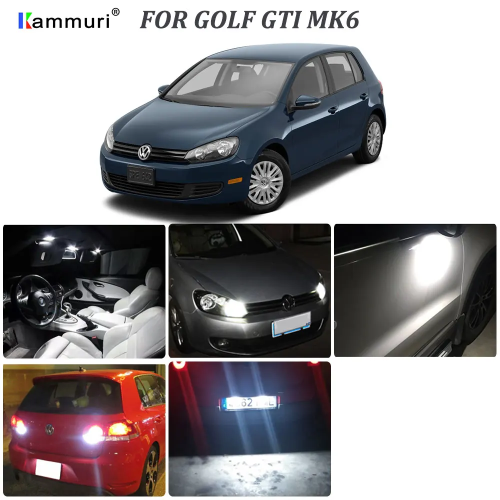 Белый для VW GOLF 6 MK6 MKVI GTI 2010-2014 комнатного светодиодного светильник комплект +