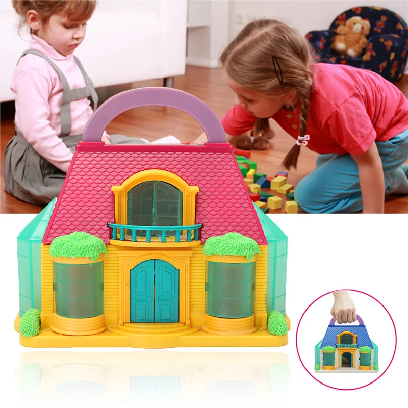 Вилла 2-этажный кукольный домик игрушки игровой домик игрушки DIY украшения съемная модель ручной микро-пейзаж домик для собственной сборки подарок