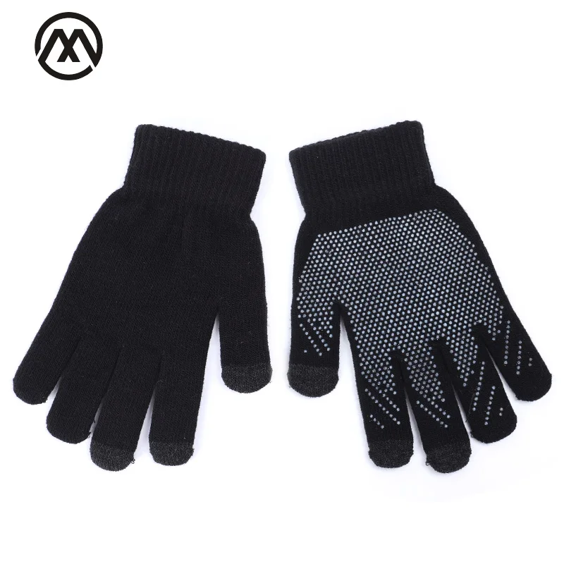 Новые блестящие Нескользящие дамские перчатки мужские и женские модели с сенсорным экраном вязаные перчатки Стразы Ретро зимние теплые перчатки