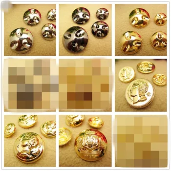 

10 pcs New Arrivals gold buttons 15mm/18mm/22mm/25mm metal button wholesale fashion buttons metal, garment accessories,JR549