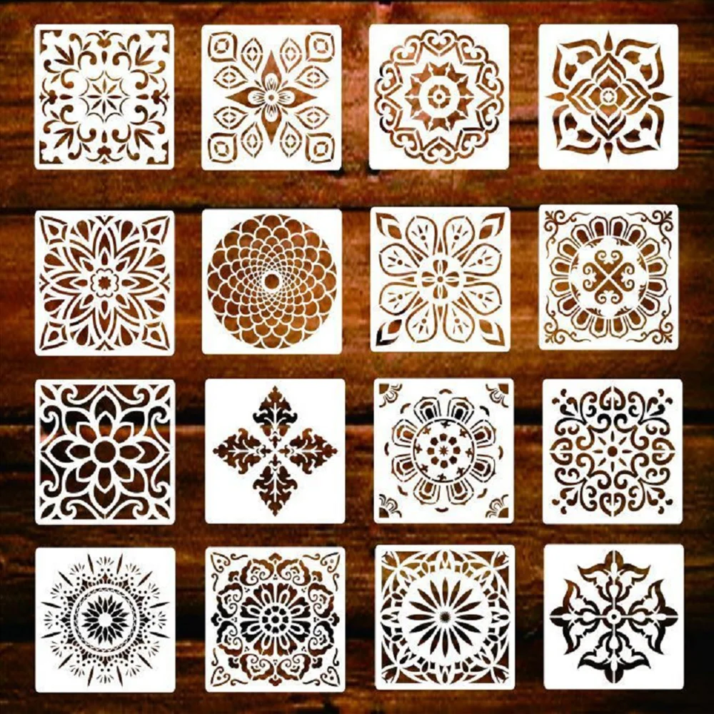 

16pcs 15cm Mandala Round Geometry DIY Layering Stencils Painting Scrapbook Coloring Embossing Album Decorative Template