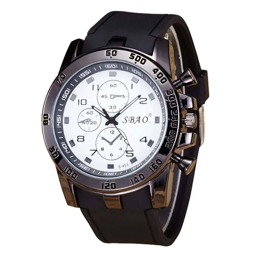 

Fashion Men's Waterproof Rubber Band Men's Stainless Steel Quartz Wrist Watch Men's Fashion Quartz Watch