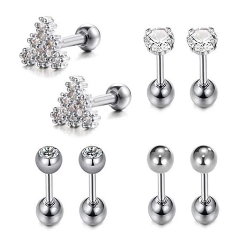 Tragus серьги для ушного хряща шпильки для пирсинга 16 г стальная губная серьга для губ Helix Lobe ухо штанга Конч пирсинг ювелирные изделия - Окраска металла: Покрытие из розового золота