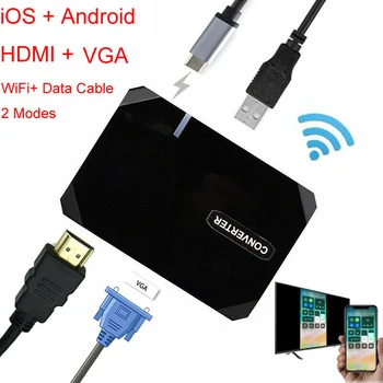 

Wireless Wifi Box Cable HDMI VGA Video Adapter for iPhone X Samsung Note10 S10 S9 S8 Huawei Mate20 P20 P30 Pro iOS Android to TV