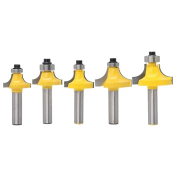 

GTBL 5pcs Bit Round Over Edge Forming Router Bit Set-8 Mm Shank Woodworking Cutter Fillet Knife