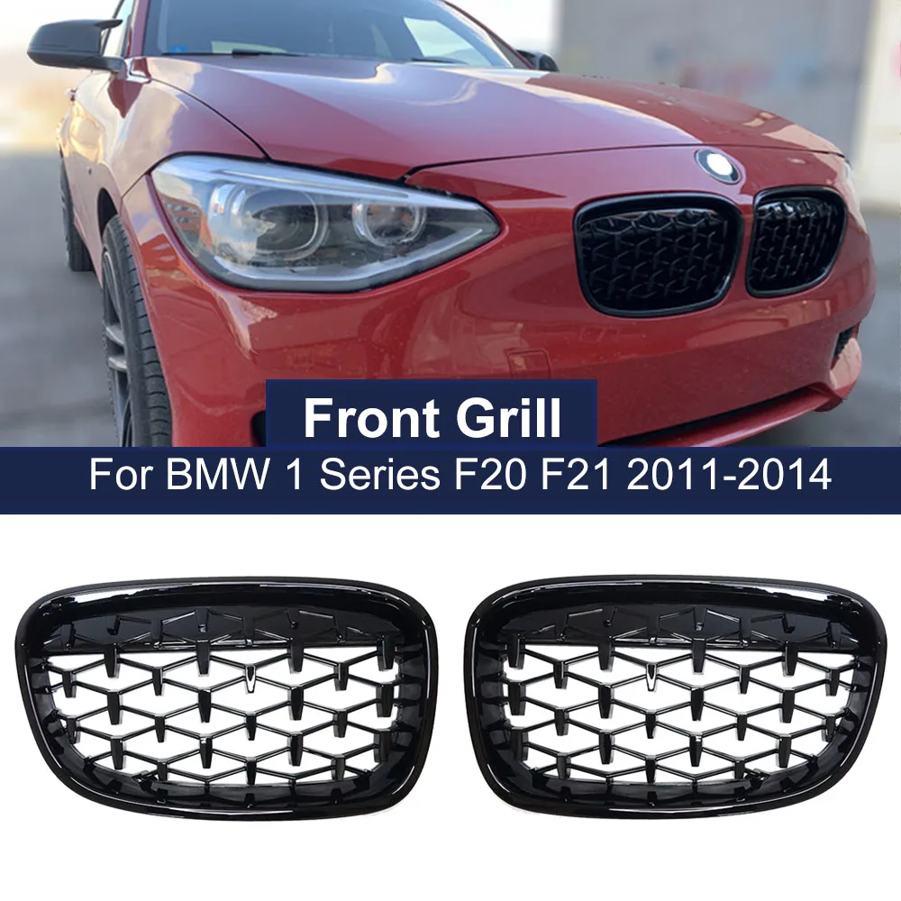 Ein Paar Diamant Grill Niere Racing Gitter Für BMW 1 Serie F20 F21 116i 118i  2011-2014 Mesh Meteor stil Auto Zubehör - AliExpress