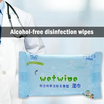 

QIC 1Bag(10pcs) Antibacterial Disinfectant Wipes Cleaning Hand Alcohol-free Wipes No Smell Portable Wet Tissue