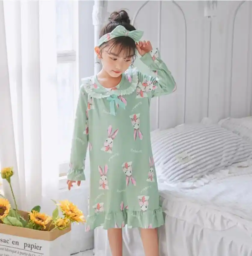 long sleeve girls nightdress