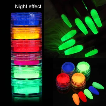

Neon Phosphor Powder Set Fluorescent Nail Glitter Powder Manicures Decoration Nail Art Dust Pigment Paillettes Random Color