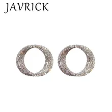 Shiny Rhinestone Hoop Earrings Chic CZ Cubic Zirconia Crystal Pave Post Studs pair of chic rhinestone hoop earrings for women