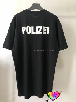 2021 VETEMENTS Polizei Logo T-Shirt mężczyźni kobiety przód tył policja nadruk liter VETEMENTS topy Tee Oversize VTM z krótkim rękawem tanie i dobre opinie CASUAL SHORT CN (pochodzenie) COTTON inny Na wiosnę i lato Na co dzień Z okrągłym kołnierzykiem tops Z KRÓTKIM RĘKAWEM