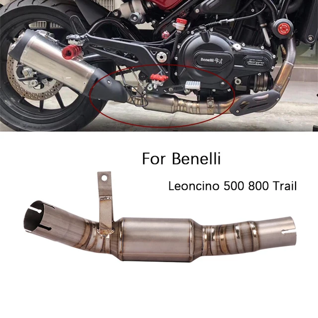 Delete Catalyst for Benelli Leoncino 500 800 Trail Motorcycle Exhaust Pipe Titanium Alloy Mid Pipe Slip On Original Muffler Pipe - - Racext 1