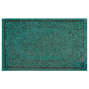 

Handmade Turquoise Vintage Overdyed Turkish Area Rug 160x262 Cm-5'3''X8'7''