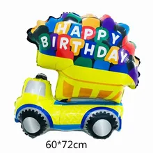  Cartoon Car Balloon Engineering Vehicle Excavator Crane Forklift truckchildren's gifts birthday party decorations Toy Balloons 