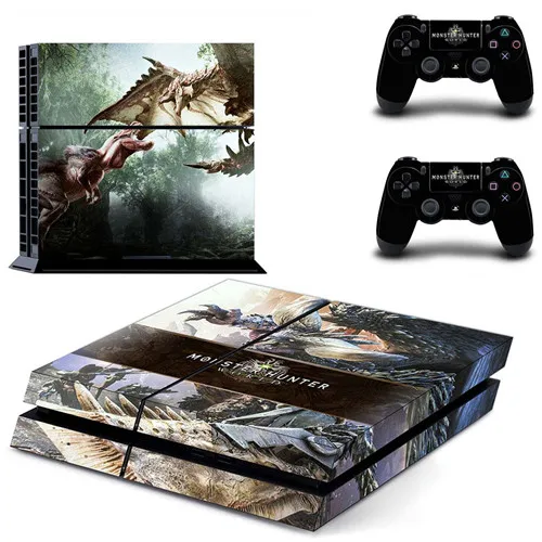 QPTM0201 Monster Hunter World полное покрытие лицевые панели наклейка для PS4 Наклейка для playstation 4 консоль и контроллеры наклейка для PS4 виниловая наклейка - Цвет: QPTM0201