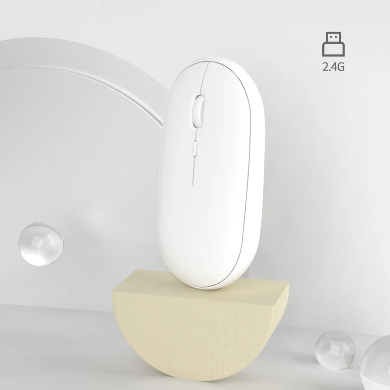 2.4G White Ультра тонкая мини-мышь с bluetooth беспроводная 1600 dpi игровая мышь для Macbook Pro яркие цвета перезаряжаемая компьютерная Бесшумная мышь - Цвет: 2.4G White